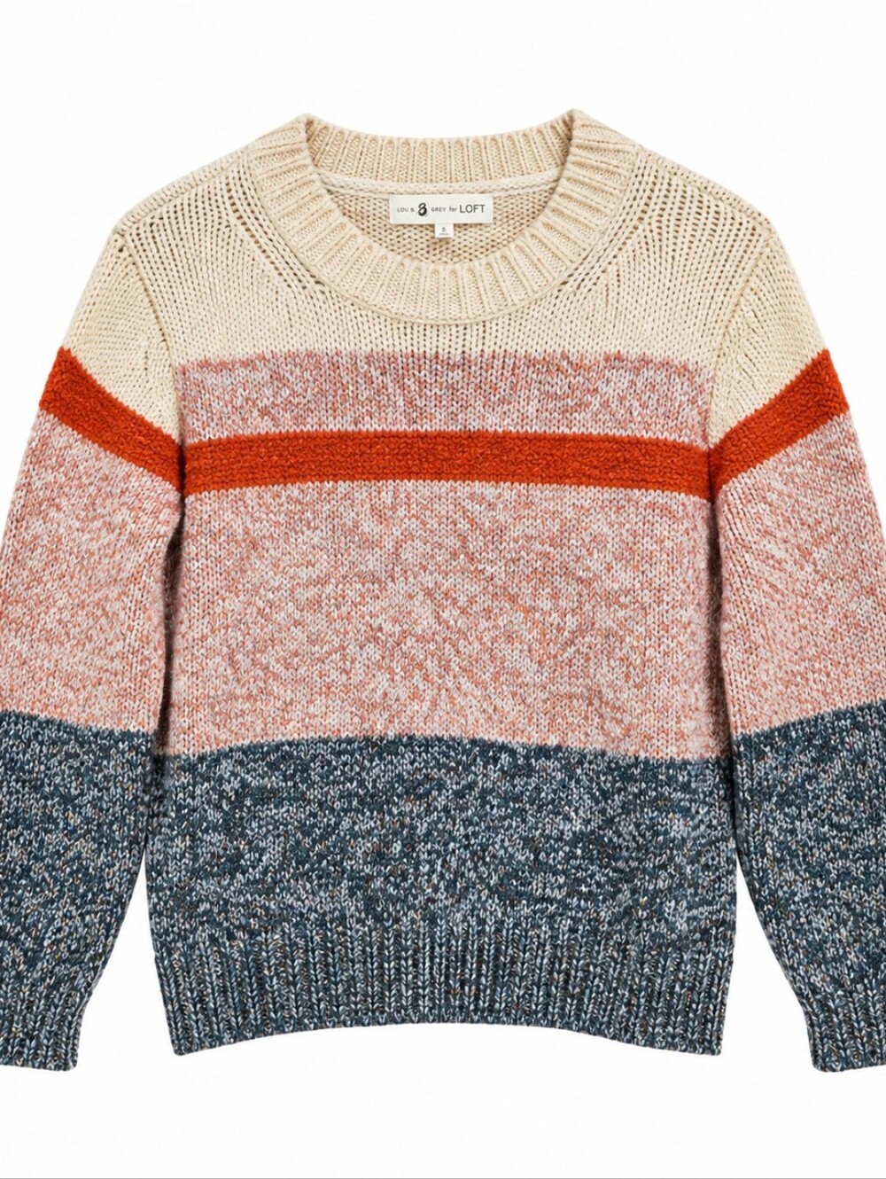 Lou & Grey for LOFT Colorblock Chunky Knit Sweater Small